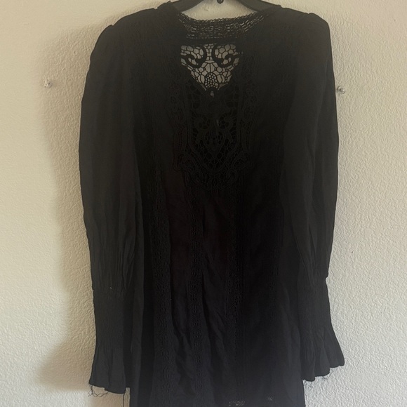 NWT Free People Victorian Style Elegant Black Lace Dress - Picture 1 of 7
